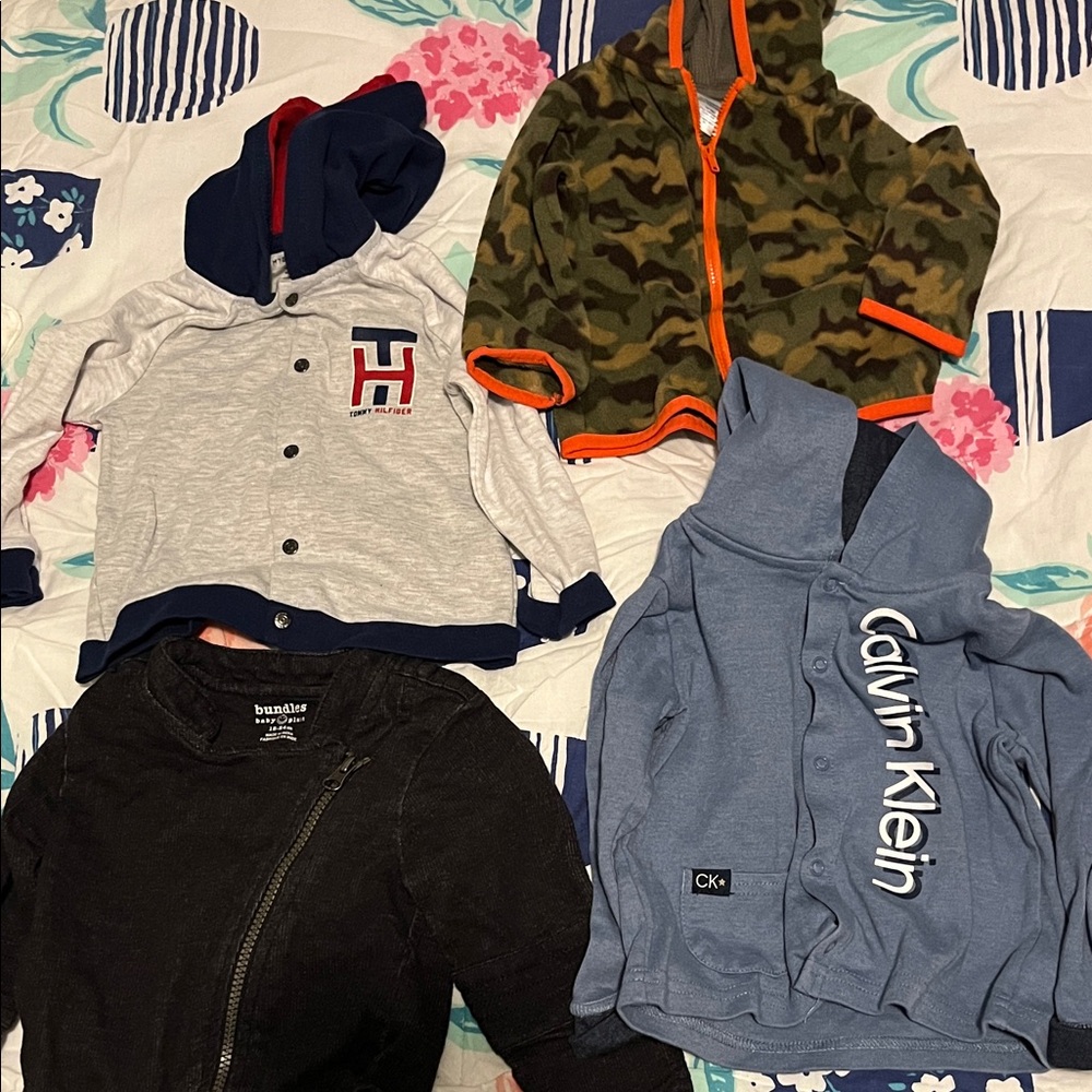 Calvin Klein Gray and Blue Kids Hoodie